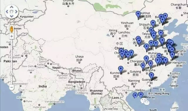 中国癌症人群分布图